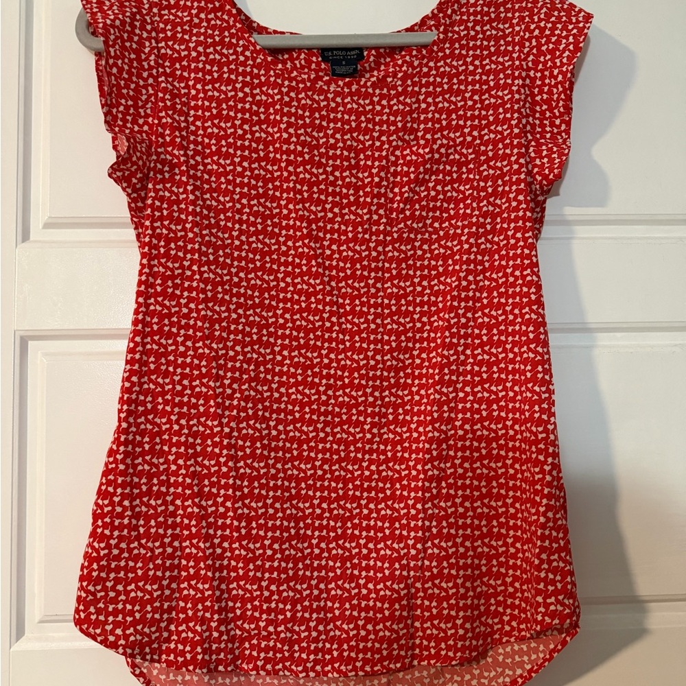 U.S. Polo Assn. Red Patterned Blouse